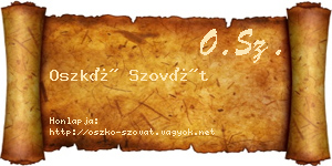 Oszkó Szovát névjegykártya